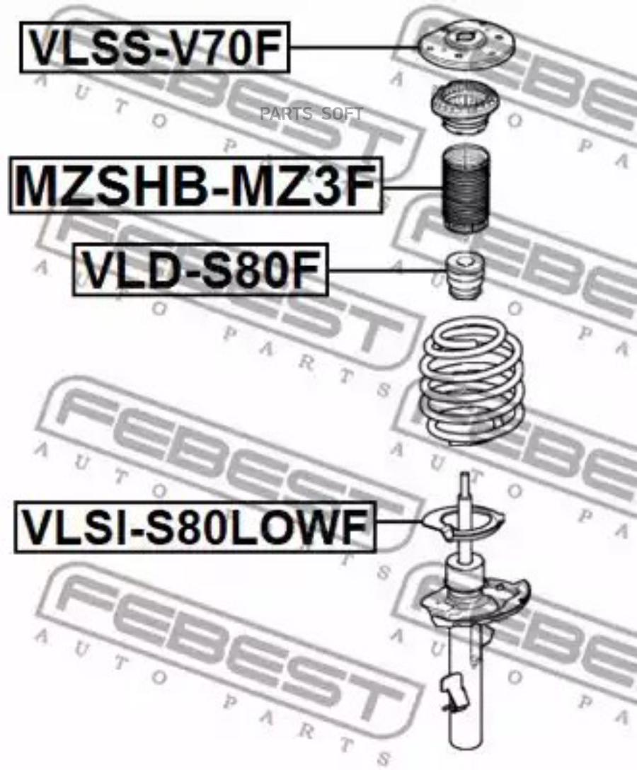 

FEBEST Опора пер.аморт. VOLVO S80 2007- FEBEST VLSS-V70F