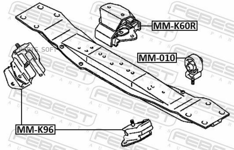 

FEBEST Опора КПП MITSUBISHI L200 96-07 FEBEST MM-K60R FEBEST MM-K60R