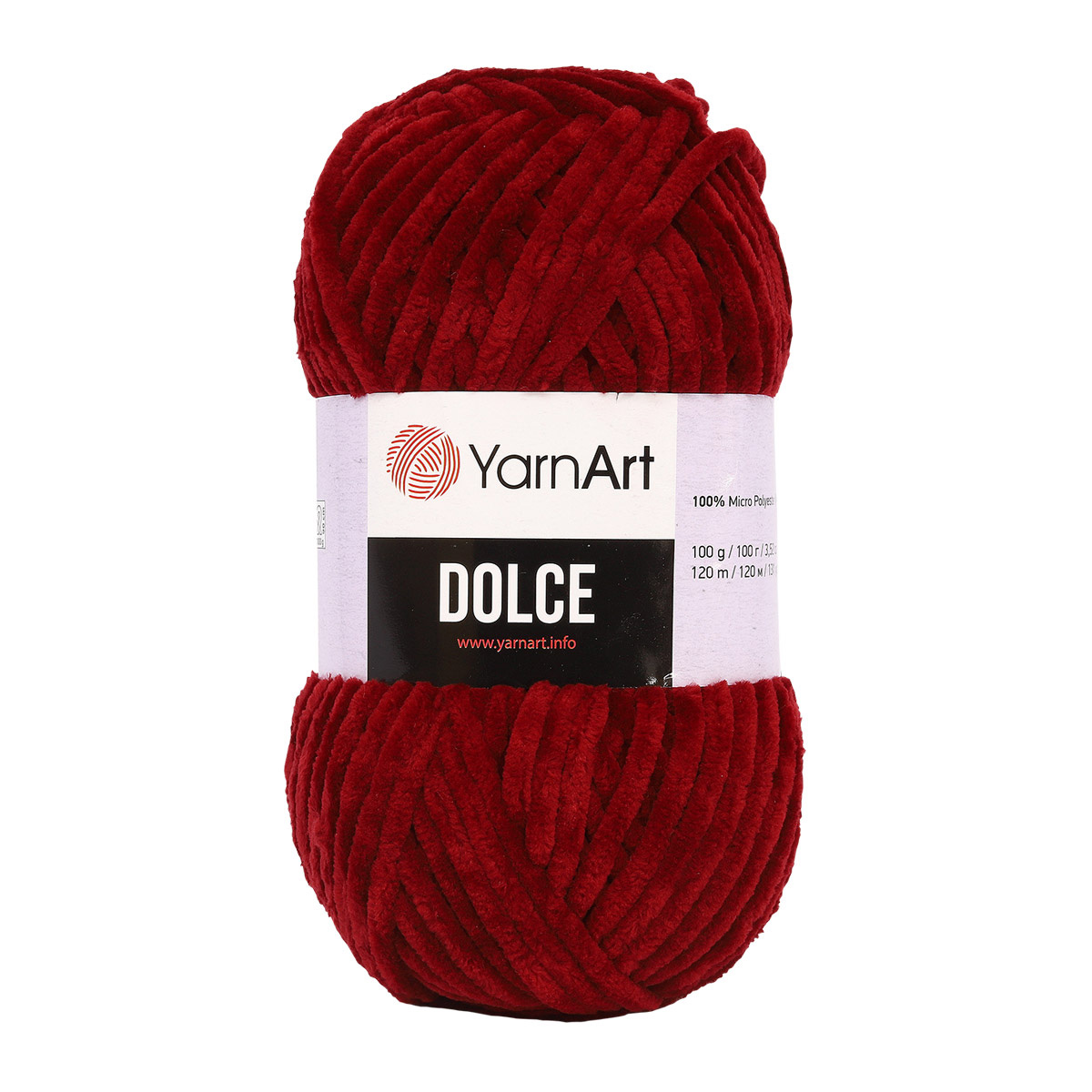 фото Пряжа yarnart 'dolce', 100 г, 120 м (100% микрополиэстер) (752 бордовый), 5 мотков