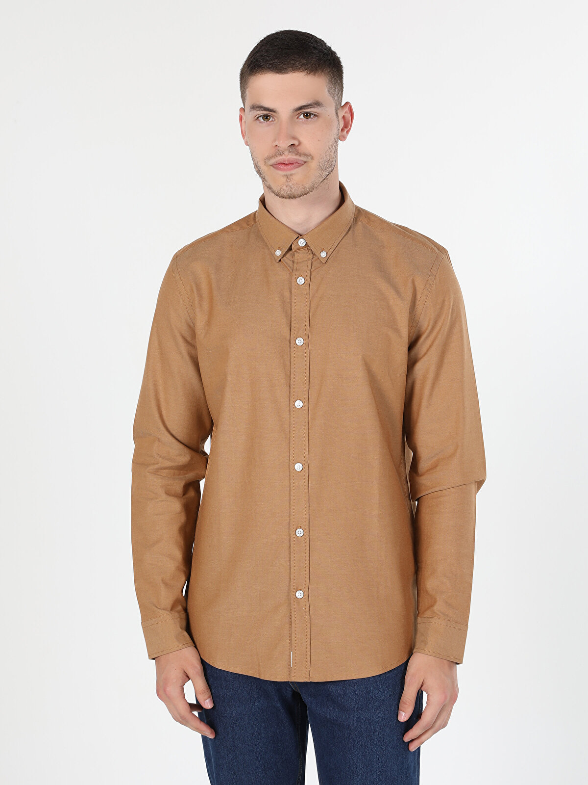 

Рубашка мужская Colin's CL1048576_Q1.V1 коричневая XXL, CL1048576_Q1.V1