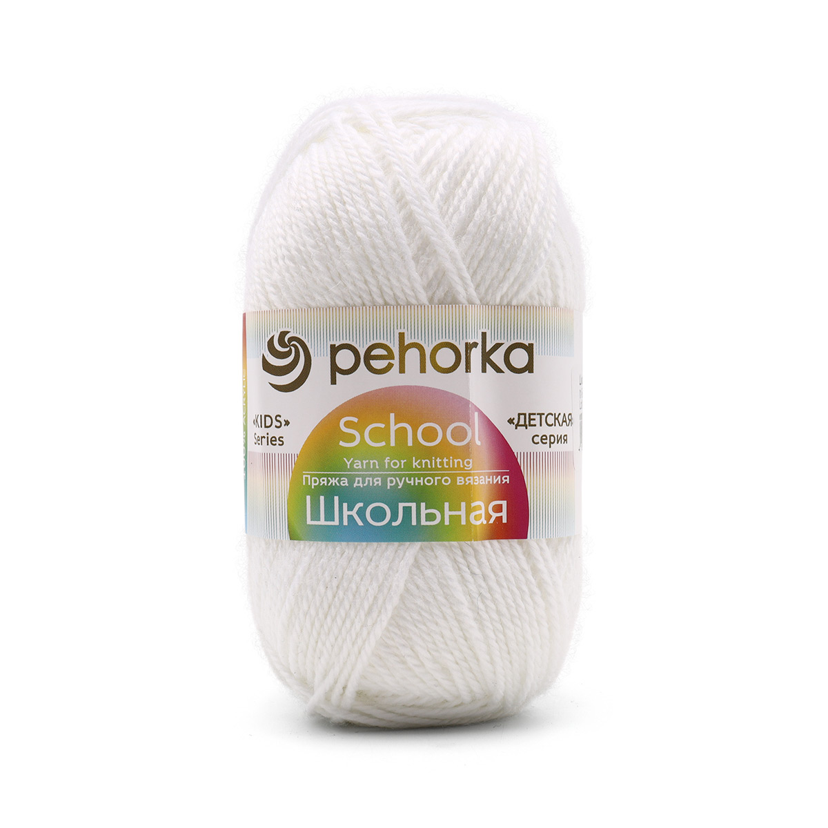 

Пряжа Пехорка 'Школьная' 50 г, 150 м (100% акрил) (01-Белый), 5 мотков, 508692