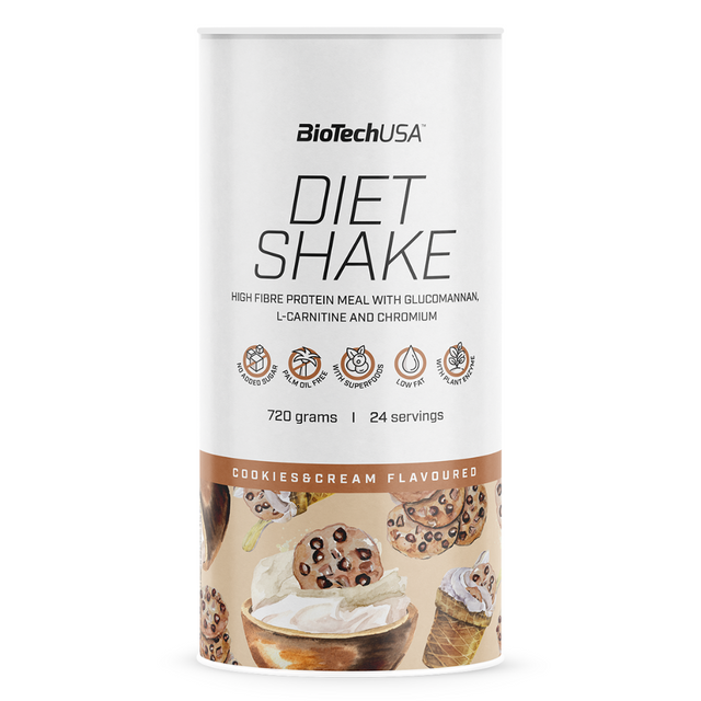 Белковый напиток без сахара с клетчаткой BioTechUSA Diet Shake 720 г, печенье-крем