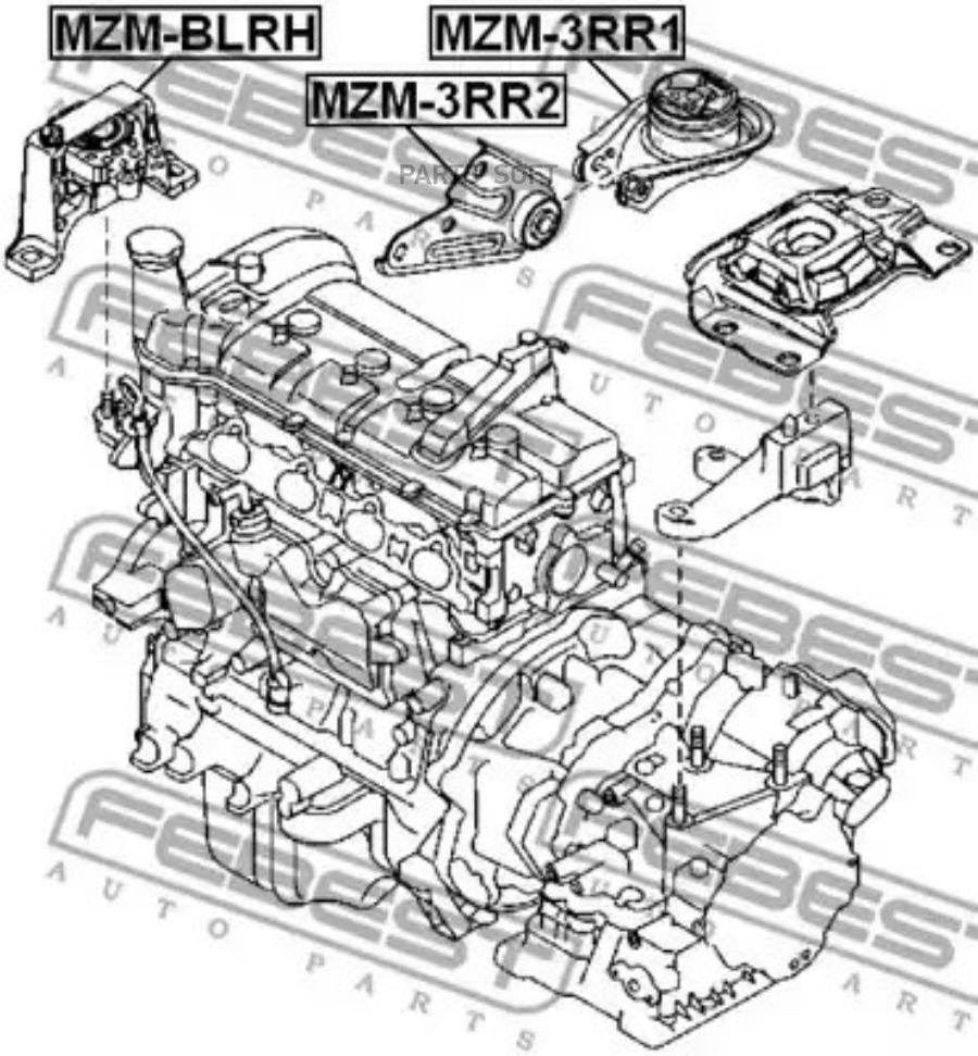 

FEBEST Опора двигателя прав. (гидравлическая) MAZDA 3 BL 2009-2013 FEBEST MZM-BLRH