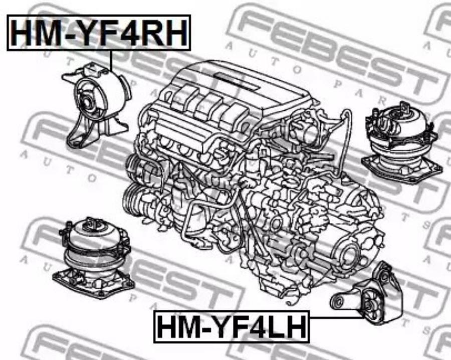 

FEBEST Опора двигателя прав. (гидравлическая) HONDA PILOT YF4 2009-2015 FEBEST HM-YF4RH