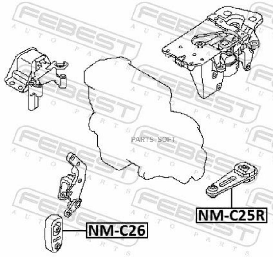

FEBEST Опора двигателя передняя NISSAN Serena 2012-> FEBEST NM-C26 FEBEST NM-C26