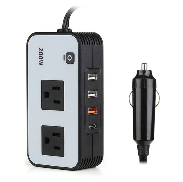 

Инвертор KICT портативное автомобильное зарядное устройство 110В, 3 USB