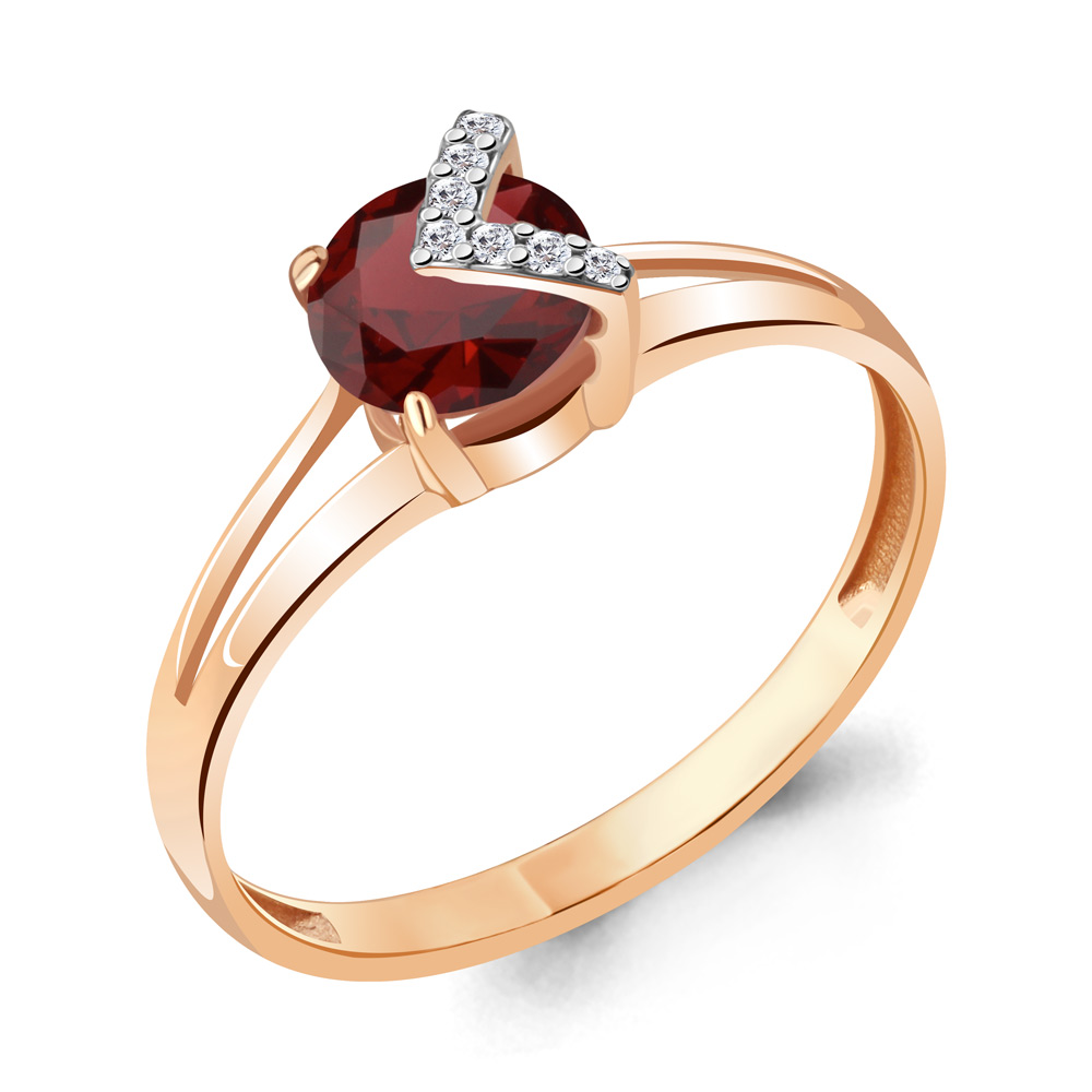 

Кольцо из серебра с гранатом Aquamarine Aquamarine 6941803А_925_з р, 6941803А_925_з