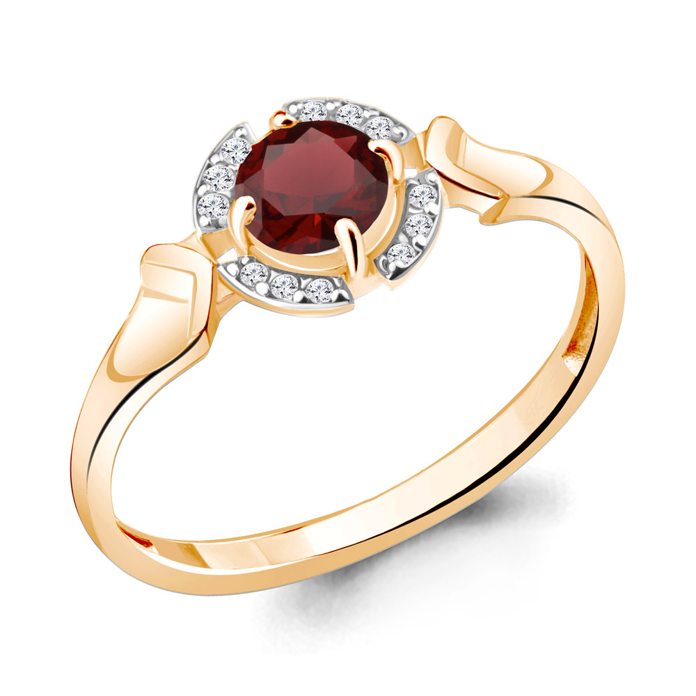 

Кольцо из серебра с гранатом Aquamarine Aquamarine 6941103А_925_з р. 18,5, 6941103А_925_з