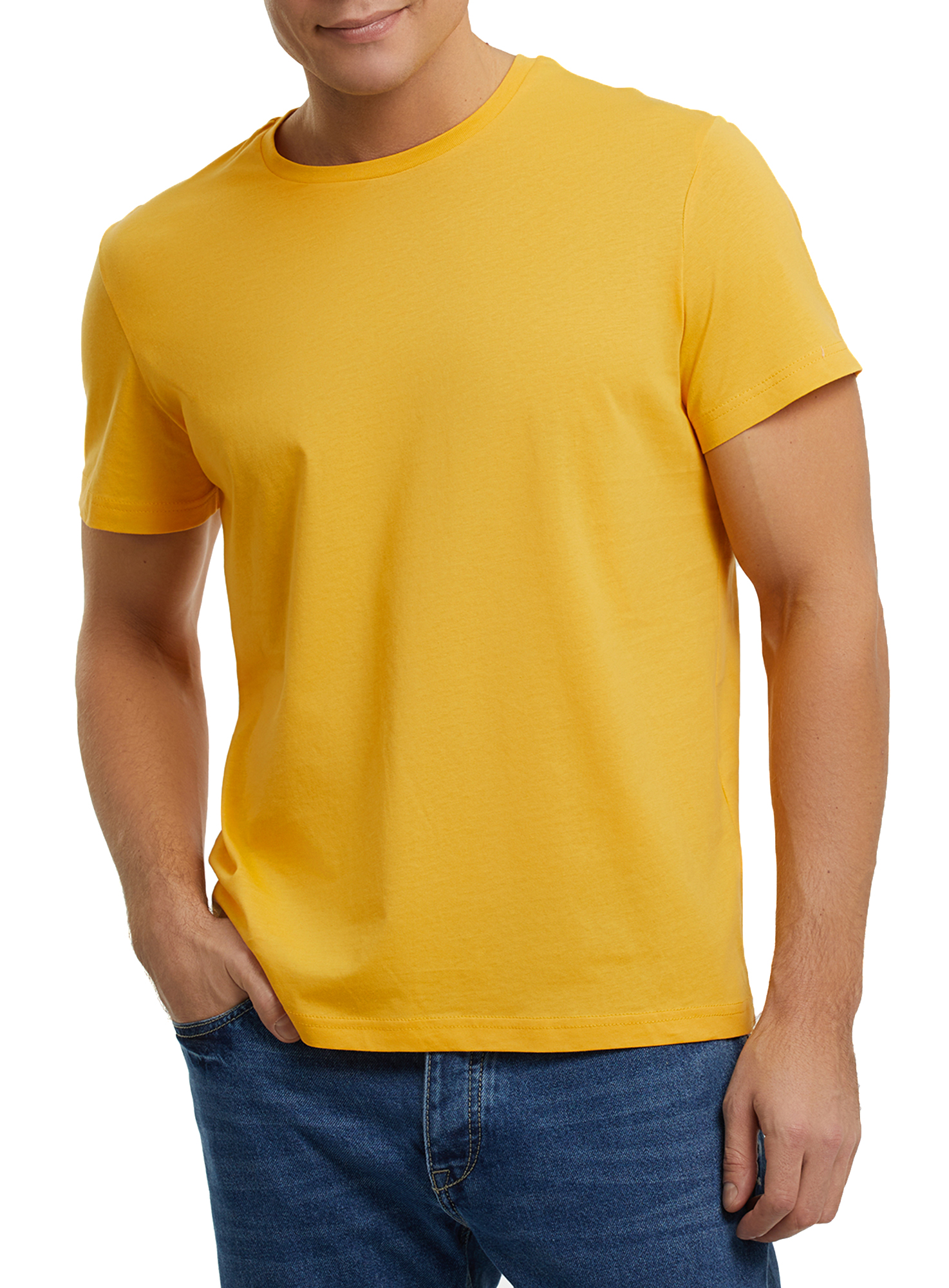 

Футболка мужская oodji 5L641001M желтая 2XL, 5L641001M