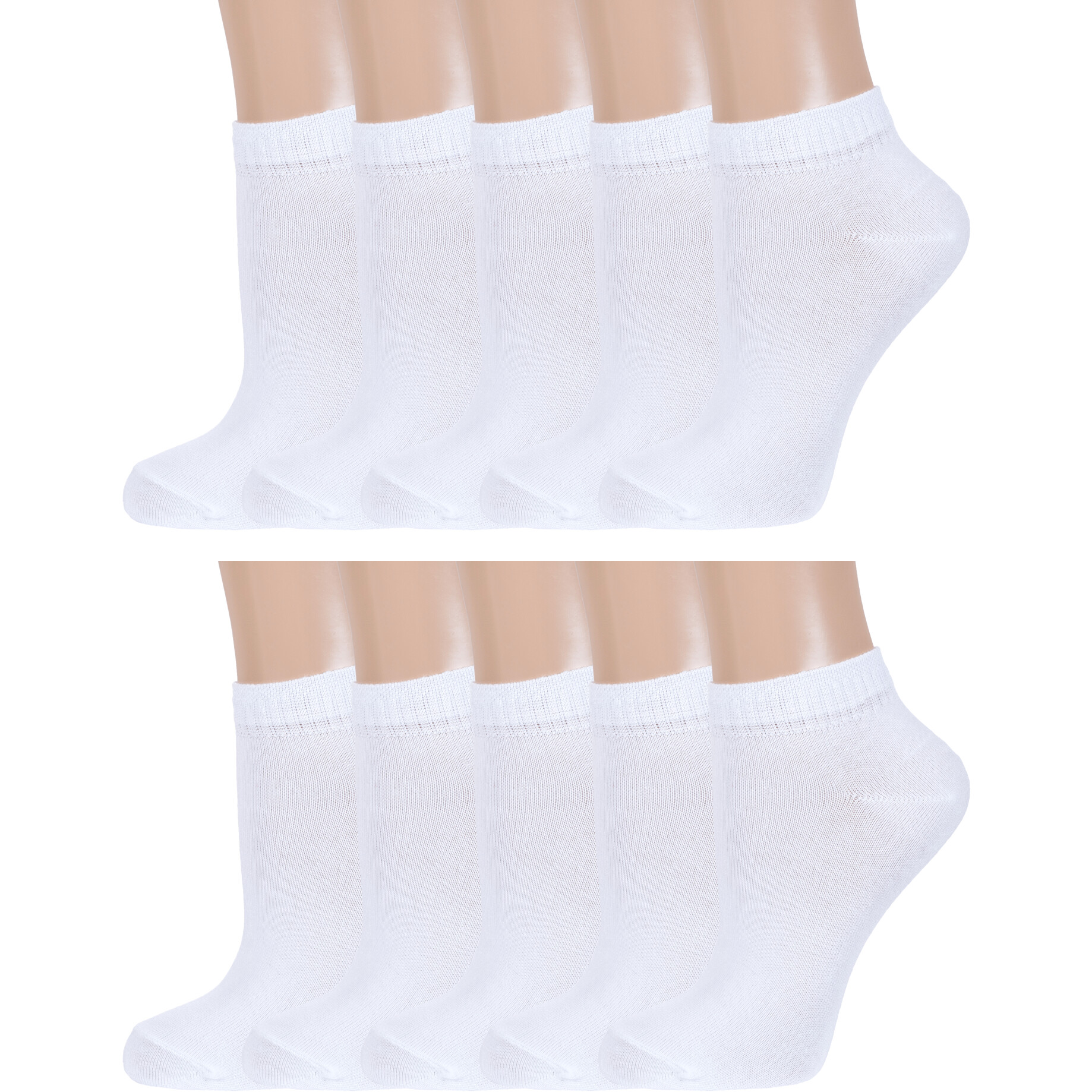 Комплект носков женских Борисоглебский трикотаж 10-6С72 белых 23-25, 10 пар