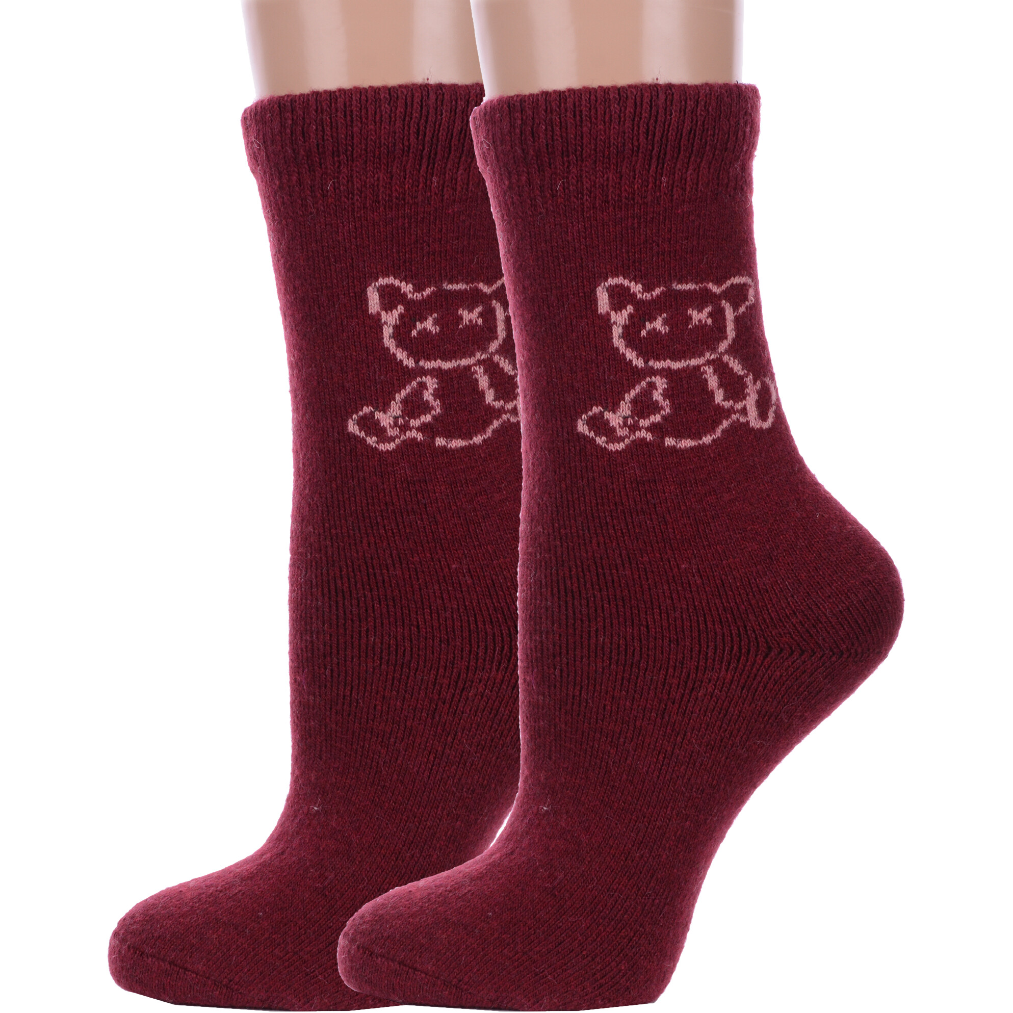 Комплект носков женских Hobby Line 2-Нжамв6008-16 бордовых 36-40, 2 пары
