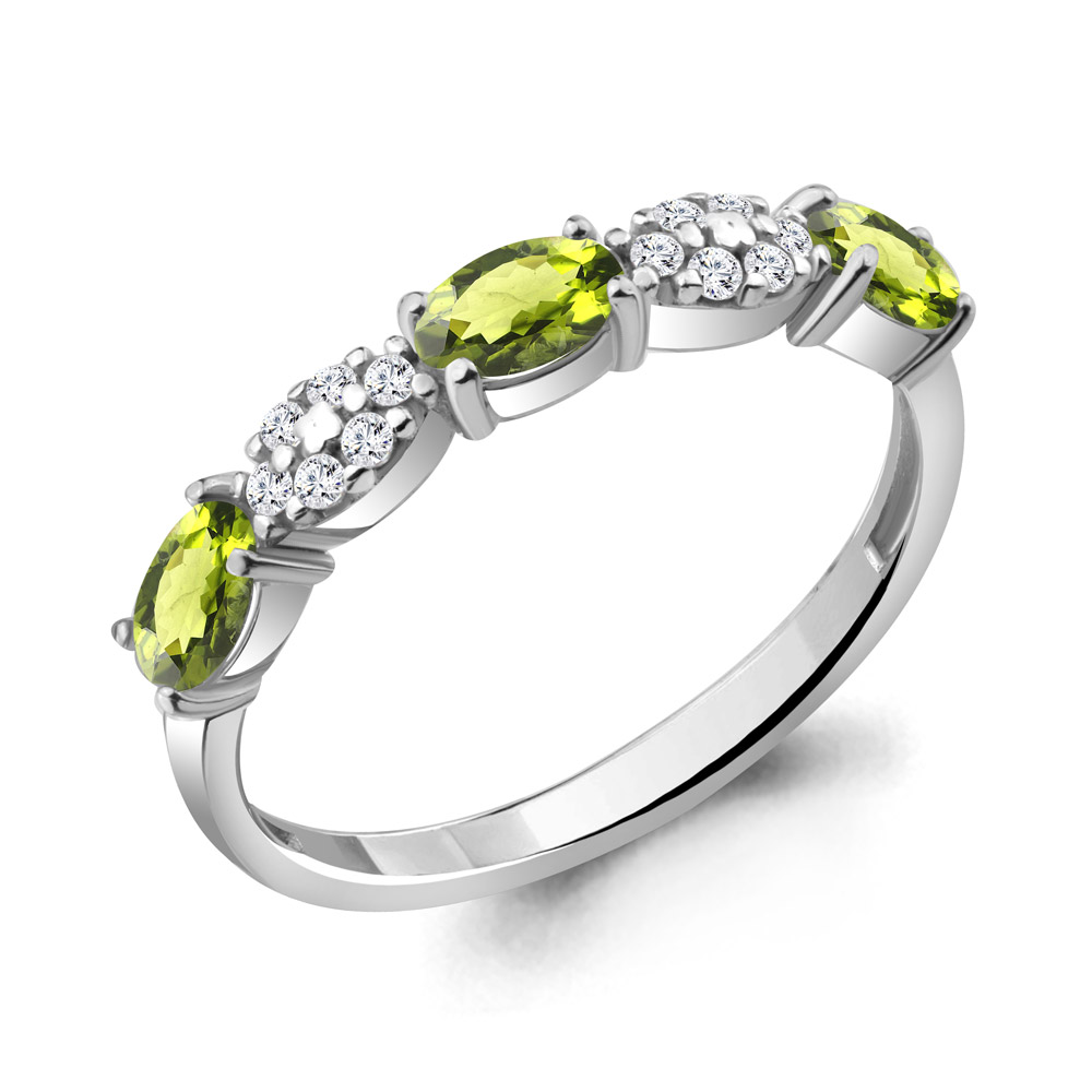 

Кольцо из серебра с хризолитом\фианитом Aquamarine Aquamarine 6940307А_925_р р. 18,5, 6940307А_925_р