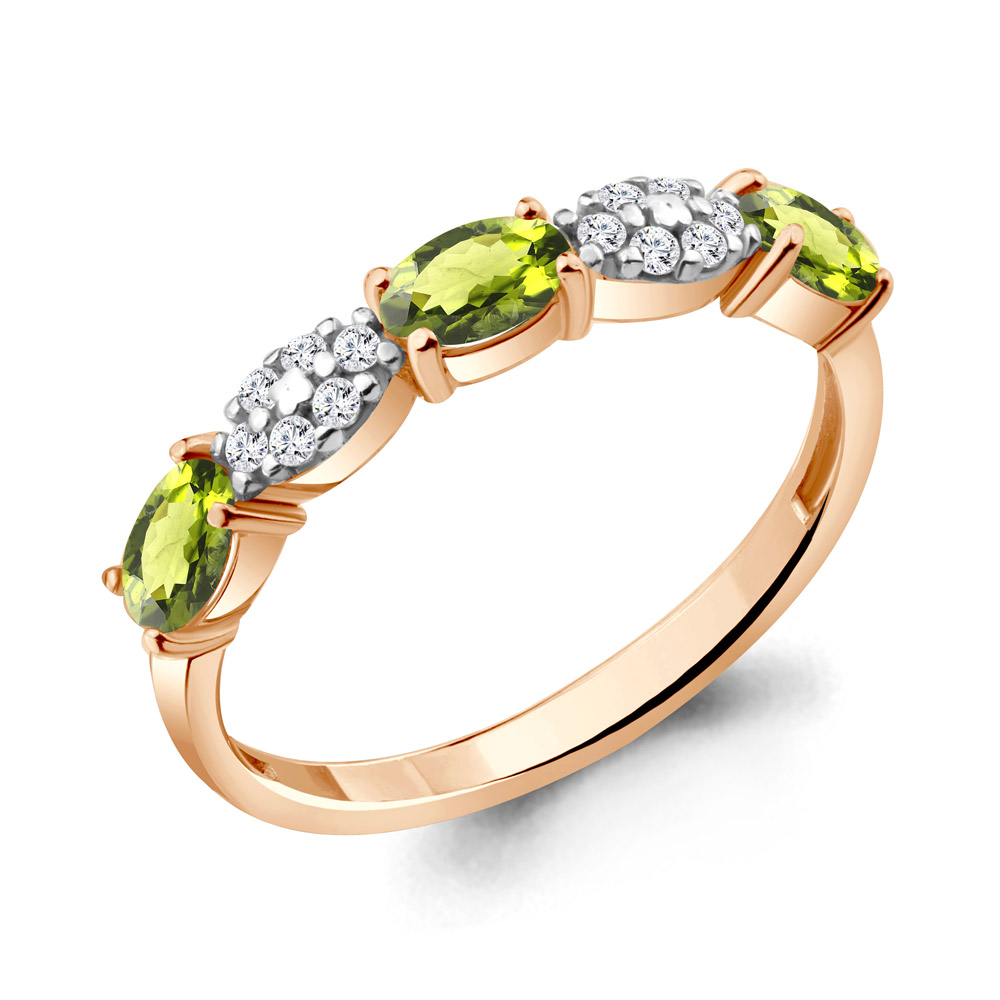 

Кольцо из серебра с хризолитом\фианитом Aquamarine Aquamarine 6940307А_925_з р. 18, 6940307А_925_з