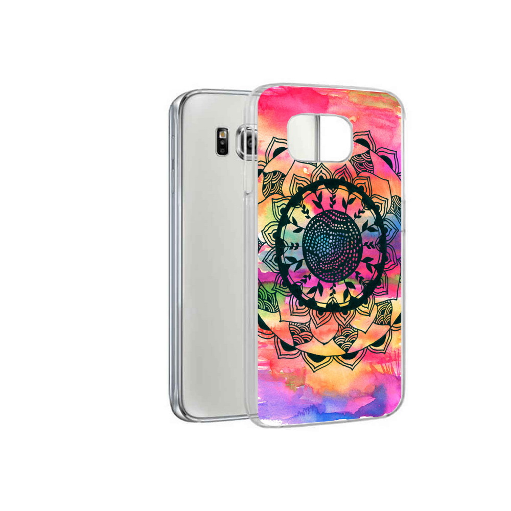 

Чехол MyPads Tocco для Samsung Galaxy S6 яркая абстракция круглый цветок (PT12300.506.704), Прозрачный, Tocco