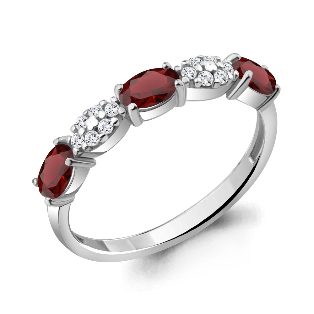 

Кольцо из серебра с гранатом Aquamarine Aquamarine 6940303А_925_р р. 17, 6940303А_925_р