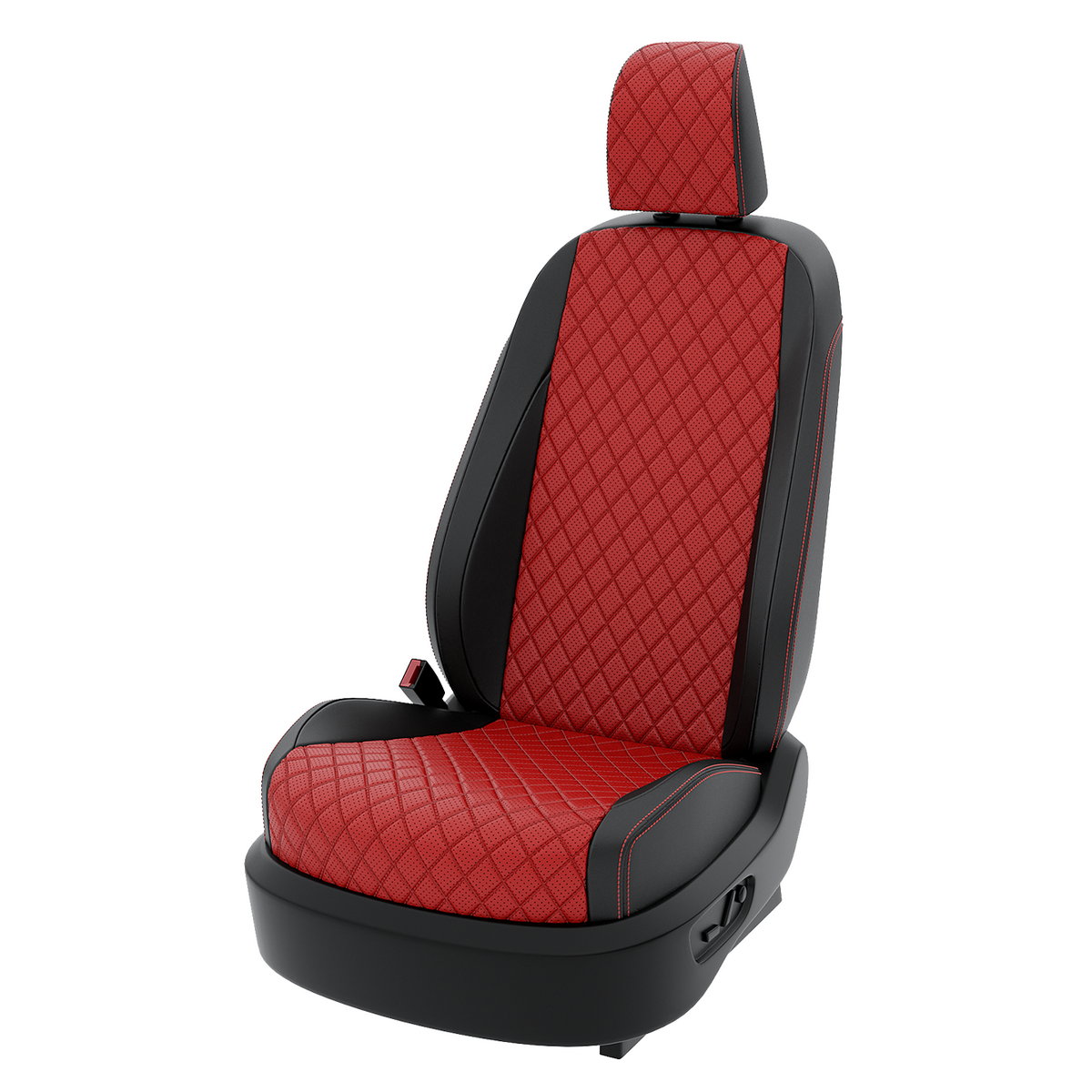 

Чехлы на сиденья Центр Авточехлов для Renault Sandero CNTRA1513F-С2-610 Экокожа ромб, Красный;черный, CNTRA1513