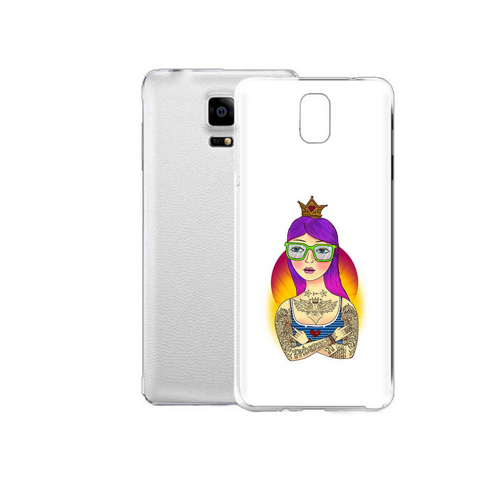 

Чехол MyPads Tocco для Samsung Galaxy Note Edge девушка в татуировках с короной, Прозрачный, Tocco