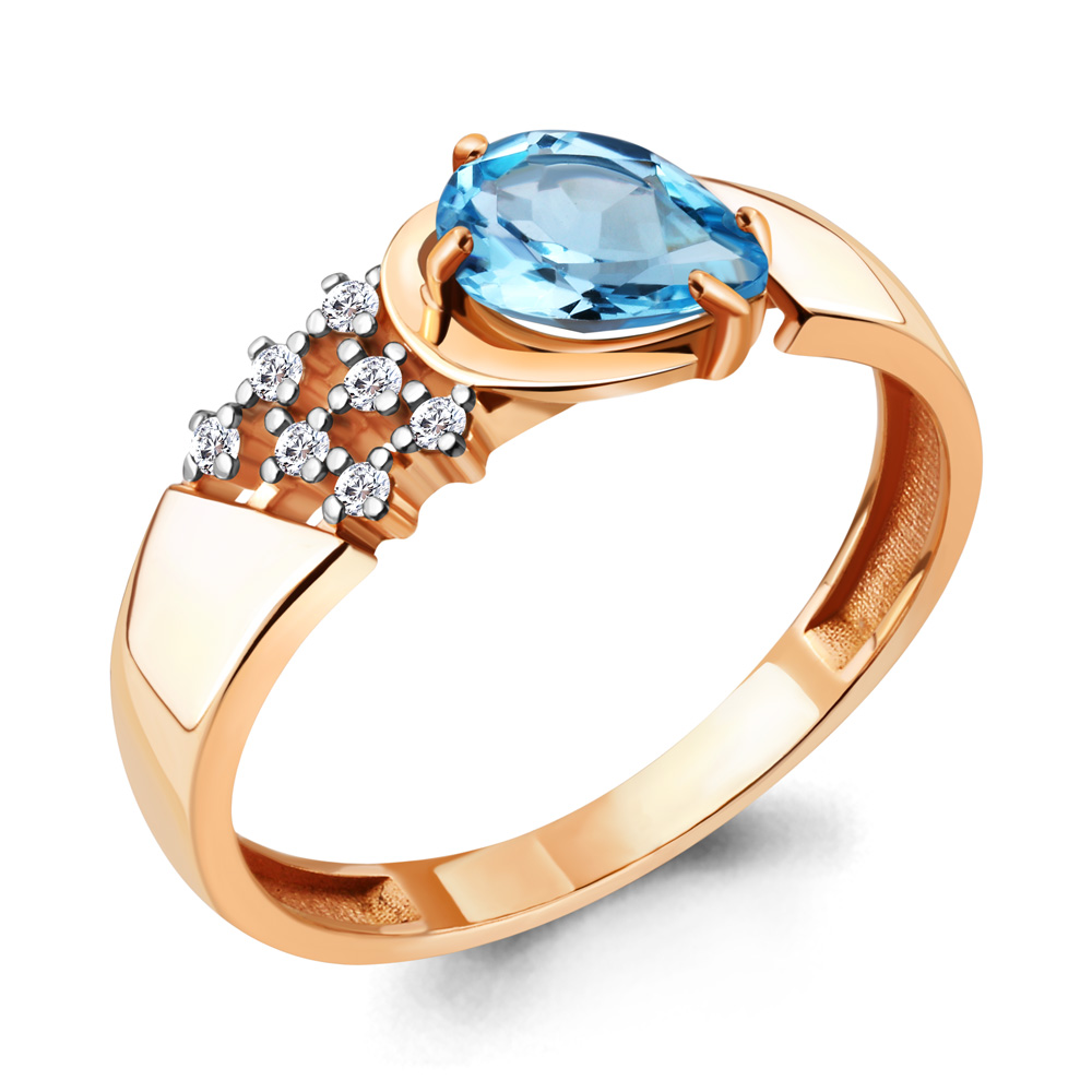 

Кольцо из серебра с топазом\фианитом Aquamarine Aquamarine 6939205А_925_з р. 18,5, 6939205А_925_з