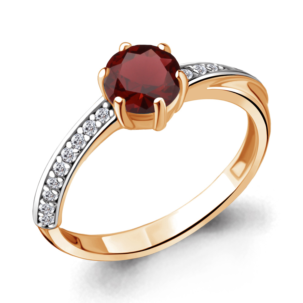 

Кольцо из серебра с гранатом Aquamarine Aquamarine 6938703А_925_з р. 18,5, 6938703А_925_з