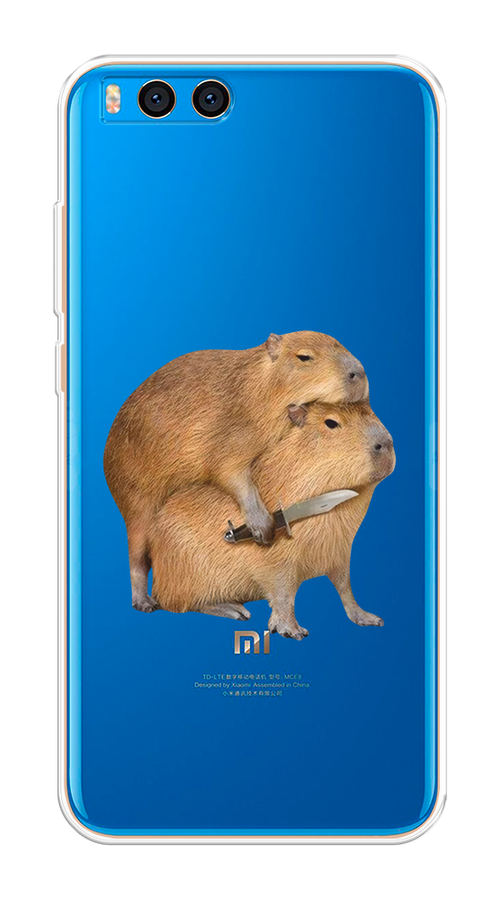 

Чехол на Xiaomi Mi Note 3 "Капибара с ножом", Бежевый, 32450-1