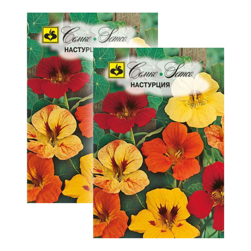 Комплект семян настурция Вьющаяся Семко Однолетние 23-01201 2 упаковки
