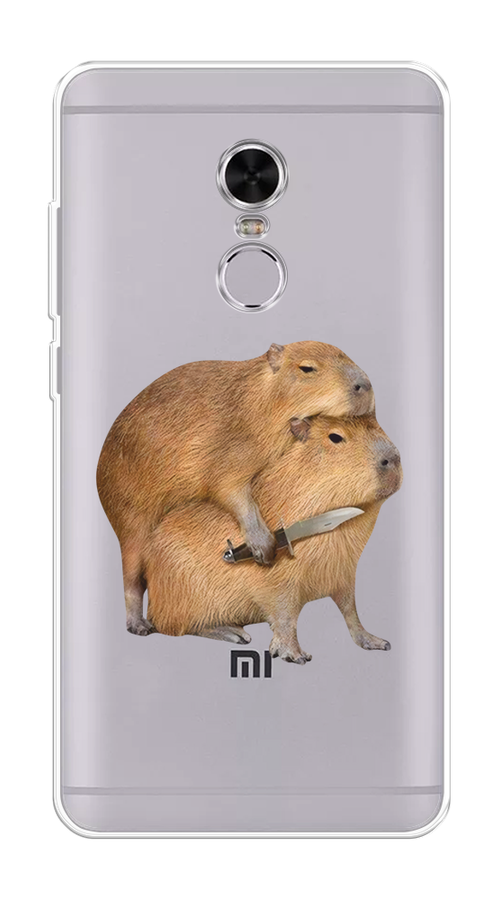 

Чехол на Xiaomi Redmi Note 4 "Капибара с ножом", Бежевый, 31850-1