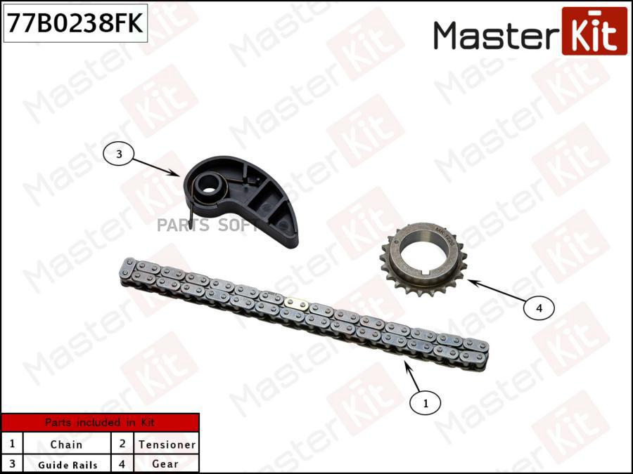 Комплект цепи масляного насоса MAZDA 3/6/CX-5 2.0L PE-VPS 13- Masterkit 77B0238FK