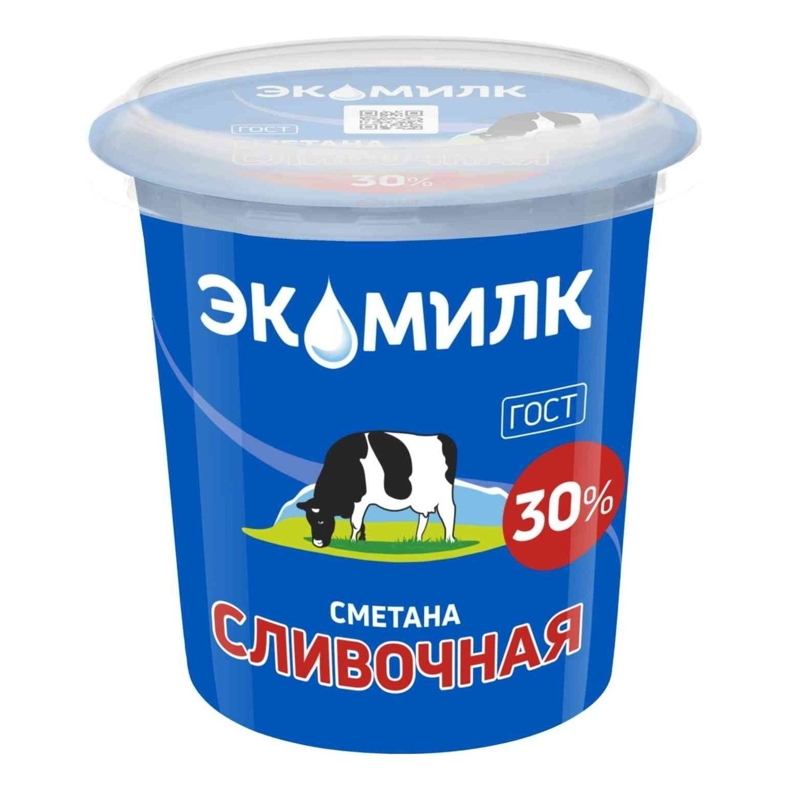 Сметана 30% Экомилк Сливочная БЗМЖ 300 г