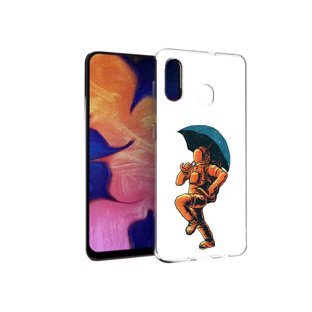 

Чехол MyPads Tocco для Samsung Galaxy A30 шагающий космонавт с зонтом (PT126700.499.695), Прозрачный, Tocco
