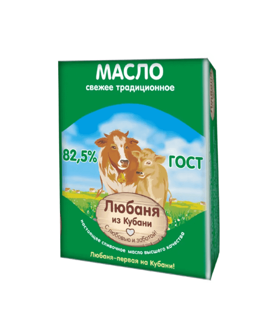 

Сливочное масло Любаня из Кубани 82,5% БЗМЖ 180 г