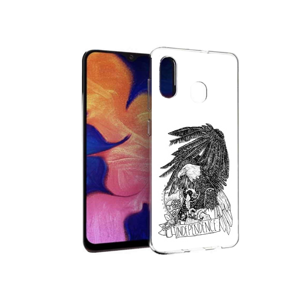 

Чехол MyPads Tocco для Samsung Galaxy A30 черно белый сокол (PT126700.499.688), Прозрачный, Tocco