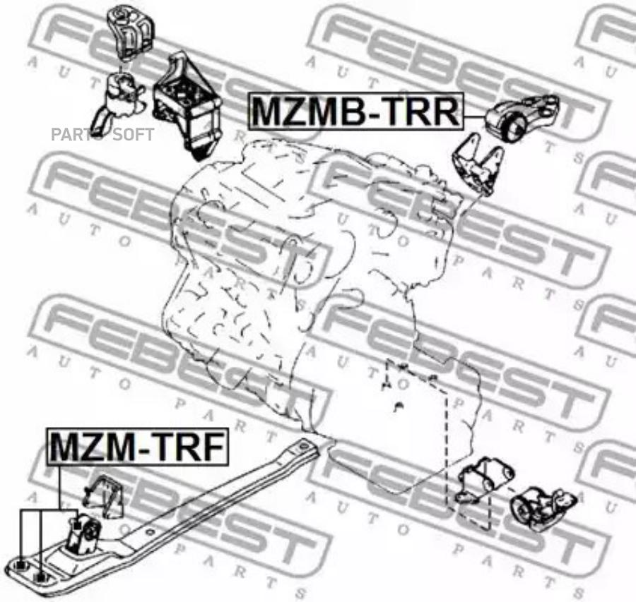 

FEBEST Опора двигателя пер. MAZDA TRIBUTE EP 2000-2007 FEBEST MZM-TRF