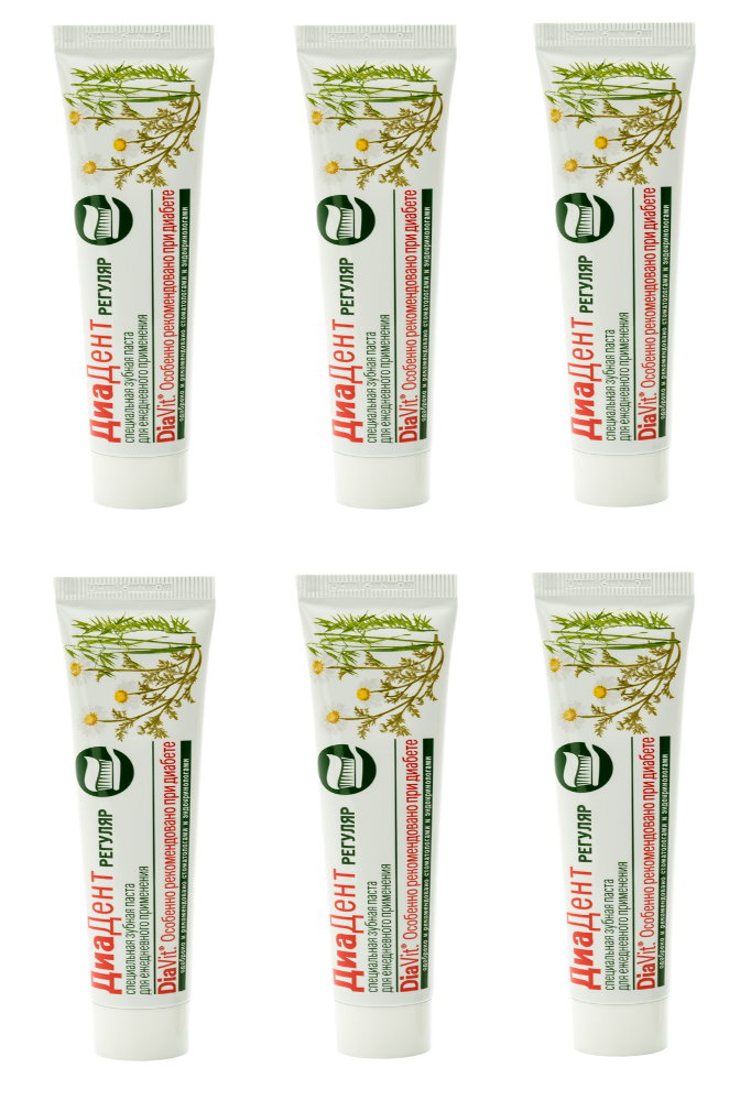 Комплект DiaVit Зубная паста Диадент Регуляр 50 мл х 6 шт.
