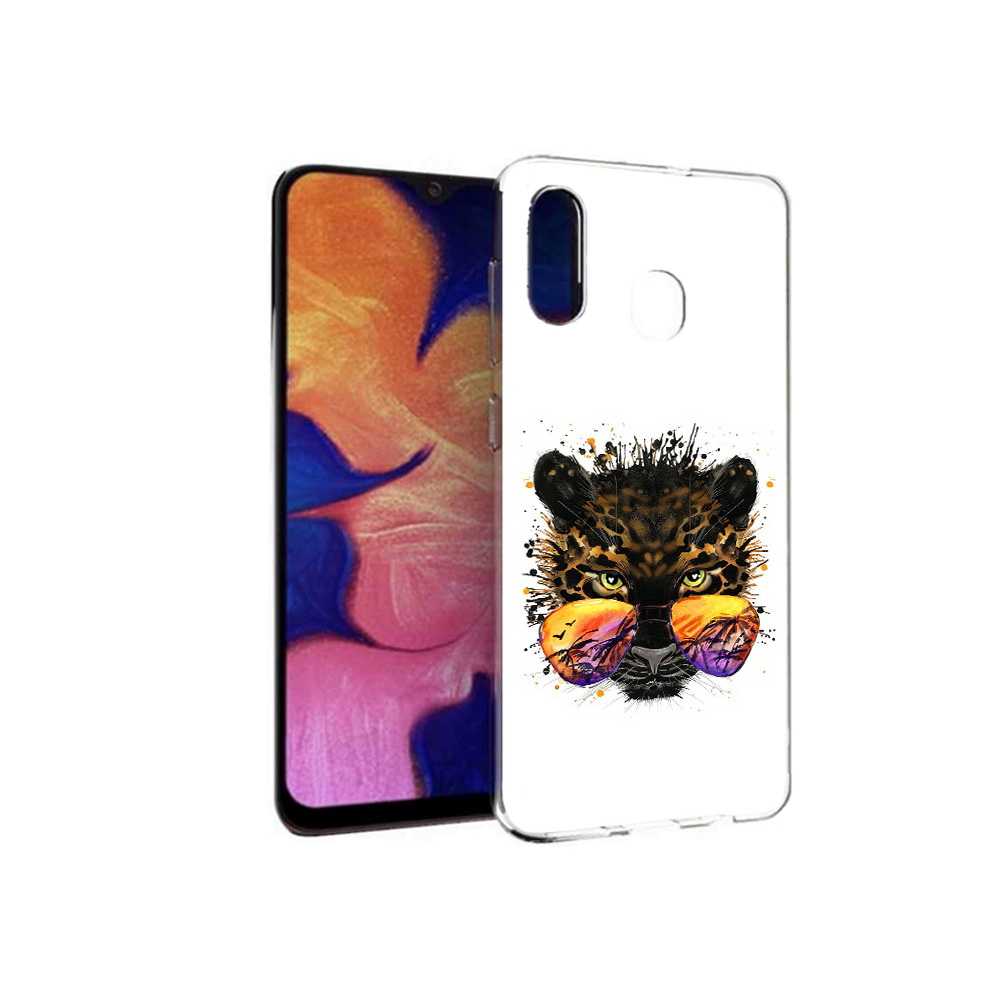 

Чехол MyPads Tocco для Samsung Galaxy A30 тропический леопард (PT126700.499.649), Прозрачный, Tocco