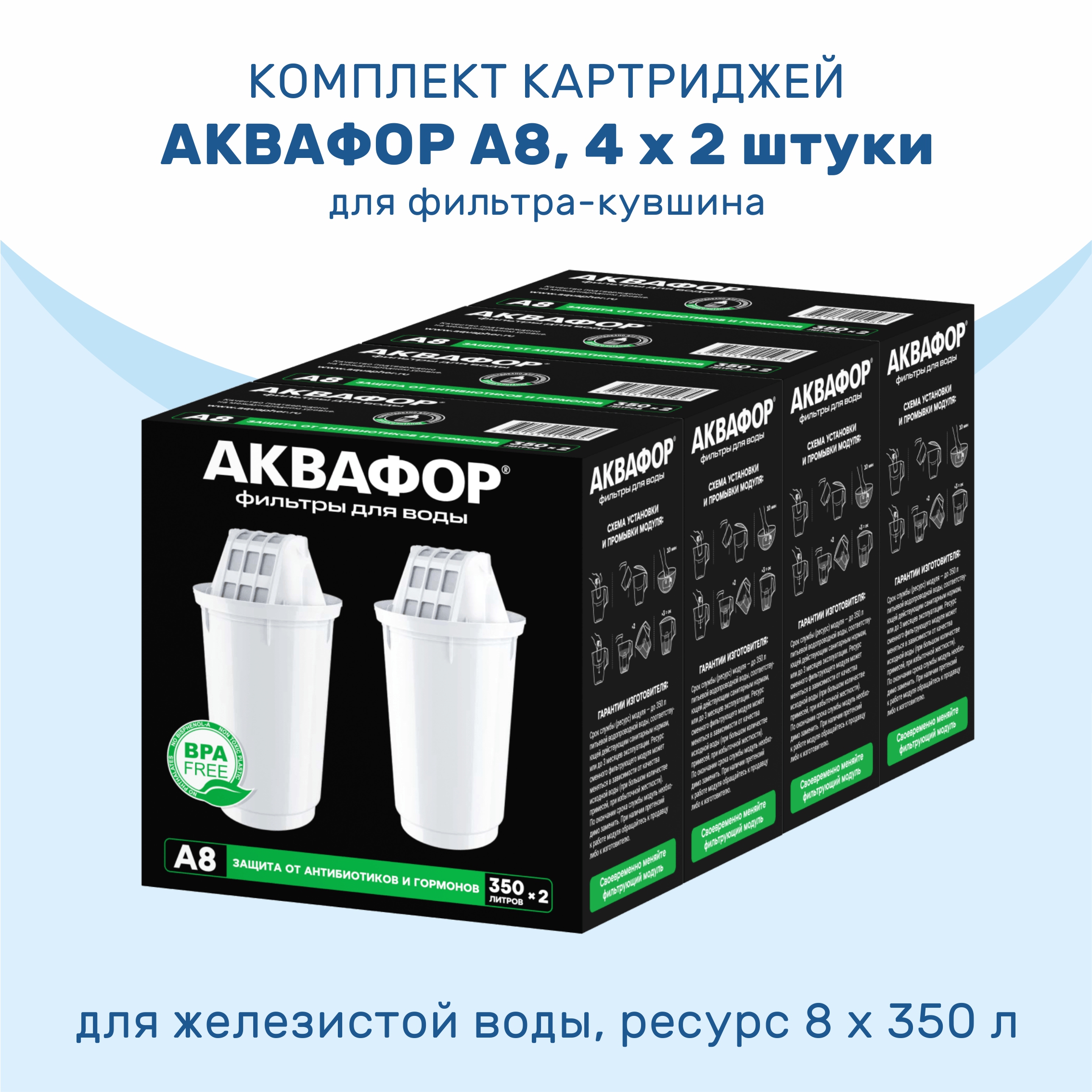 

Комплект картриджей Аквафор A8 4 x 2 шт