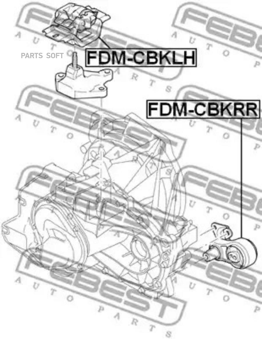 

FEBEST Опора двигателя зад. FORD FIESTAFUSION CBK 2001- [EU] FEBEST FDM-CBKRR