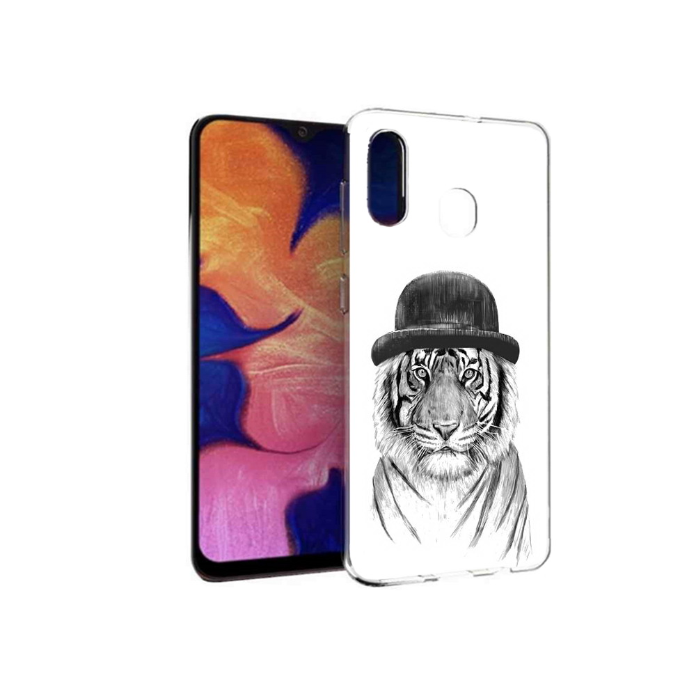 

Чехол MyPads Tocco для Samsung Galaxy A30 тигр британец (PT126700.499.641), Прозрачный, Tocco