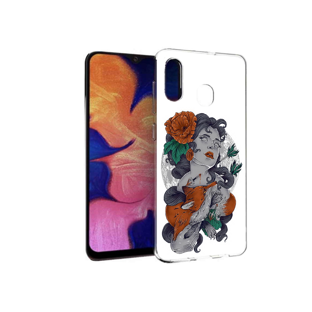 

Чехол MyPads Tocco для Samsung Galaxy A30 темная девушка с лисой (PT126700.499.639), Прозрачный, Tocco