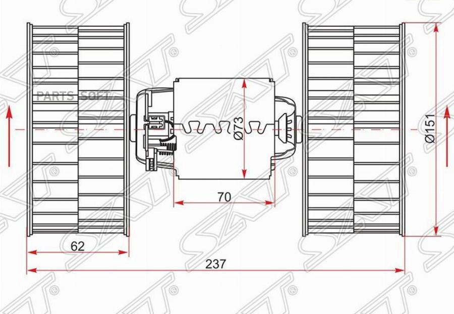 

Мотор Отопителя Салона Bmw 5-Series E34 88-95/7-Series E32 87-94/8-Series E31 91-99 1Шт SA