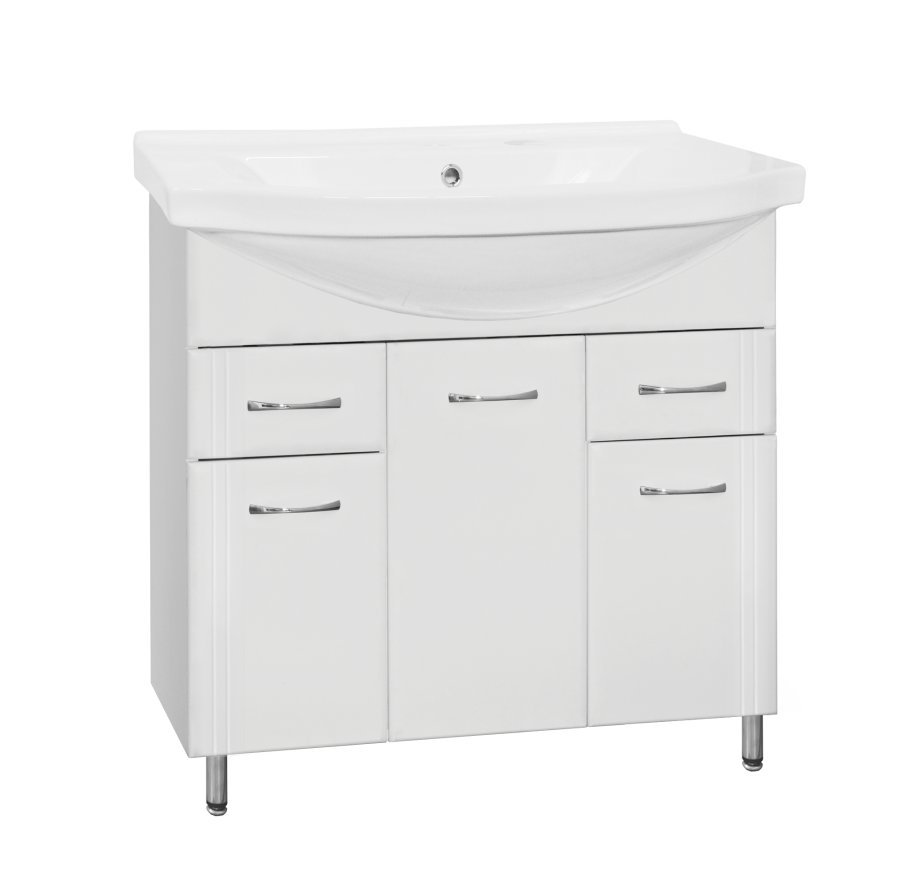 

Тумба с раковиной Style Line Эко Стандарт №26 90 белая, Белый, Эко Стандарт №26 90 белая