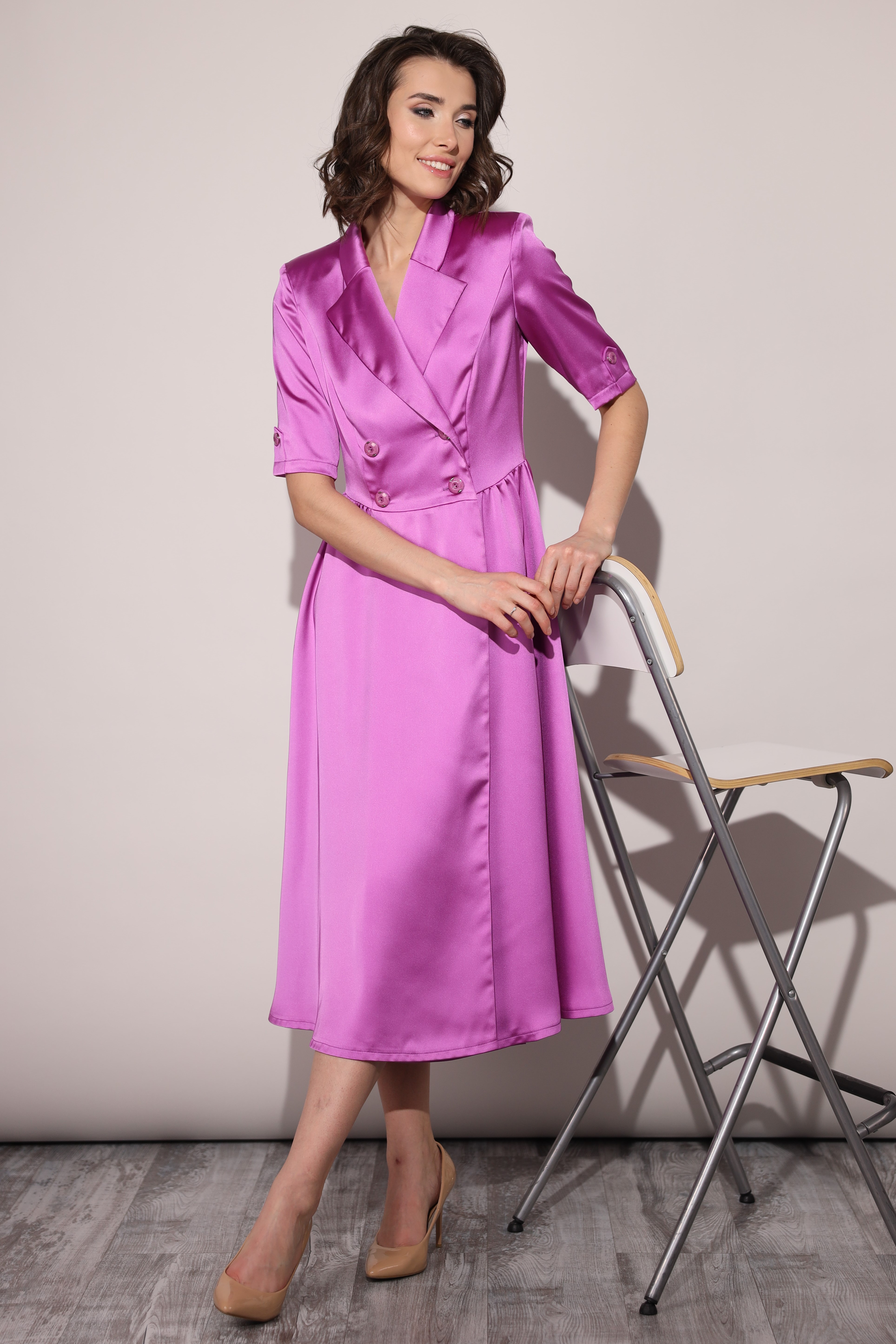 Платье женское Vladi Collection 3092-41 розовое 48 RU