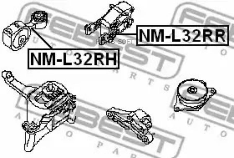 

FEBEST Опора двигат.прав.NISSAN MURANO Z51 2007-2014 FEBEST NM-L32RH