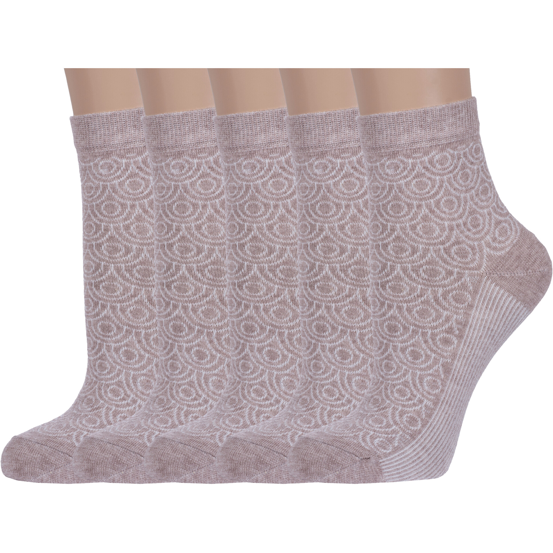 Комплект носков женских Борисоглебский трикотаж 5-6С238 коричневых 23-25, 5 пар