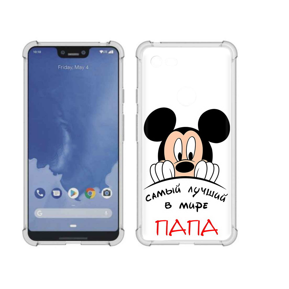 

Чехол MyPads Tocco для Google Pixel 3 XL Самай лучший папа Микки Маус, Прозрачный, Tocco