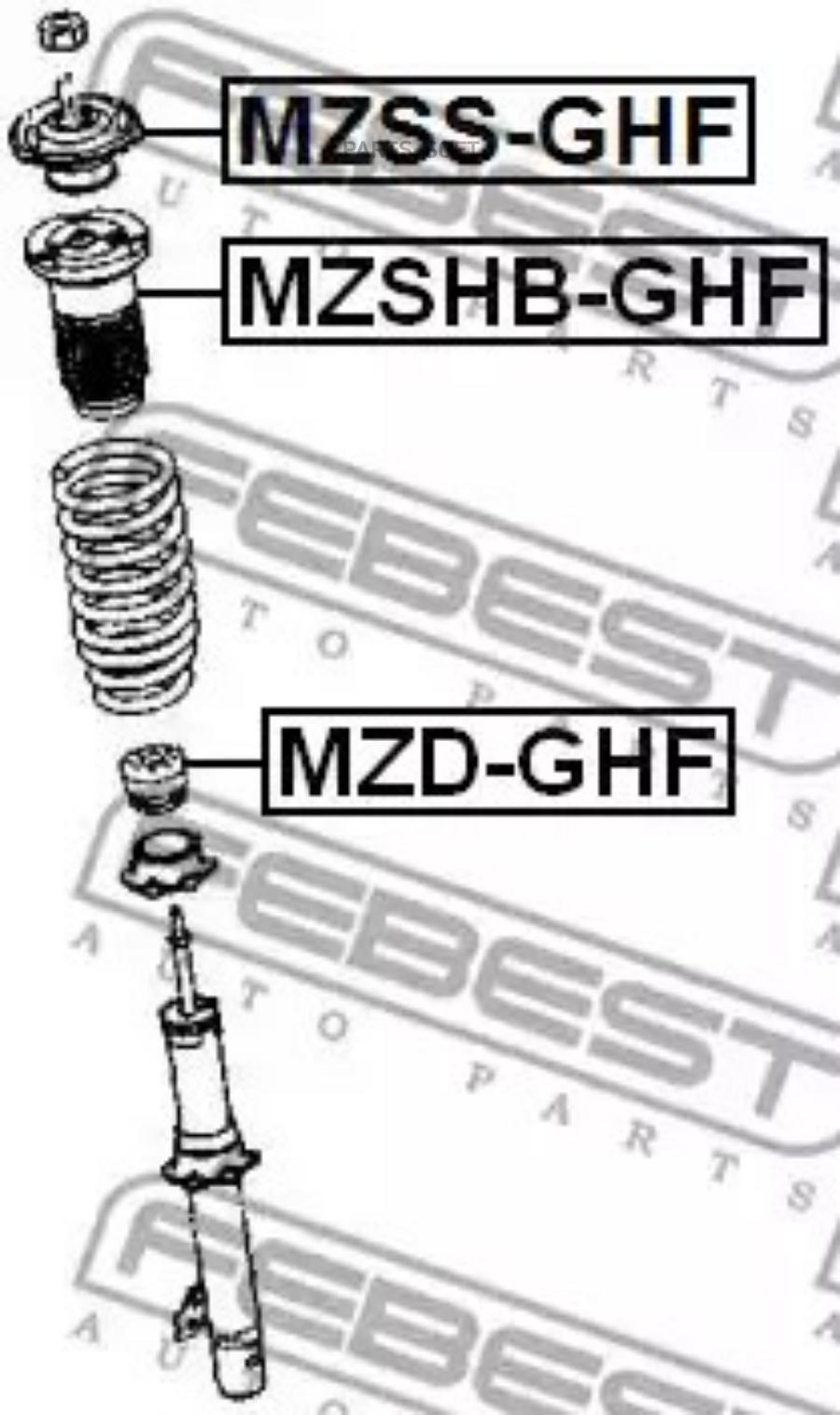 

FEBEST Опора амортизатора переднего FEBEST MZSS-GHF FEBEST MZSS-GHF