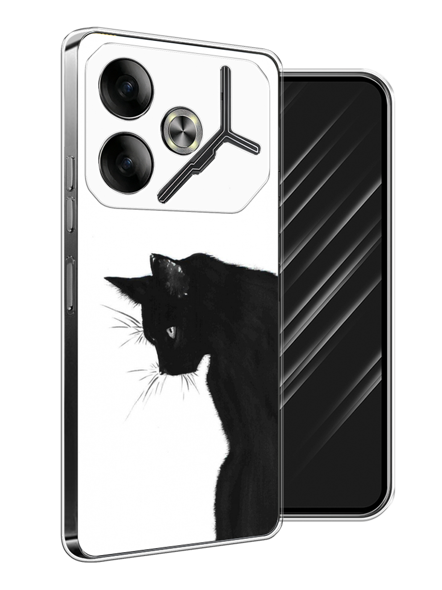 

Чехол Awog на Tecno Pova 6 "Black cat", Черный;белый, 305350-1