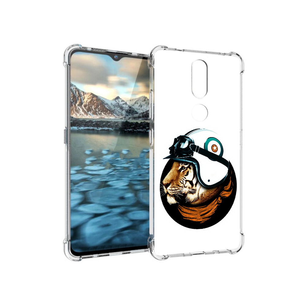 

Чехол MyPads Tocco для Nokia 2.4 Тигр в шлеме (PT227049.107.171), Прозрачный, Tocco