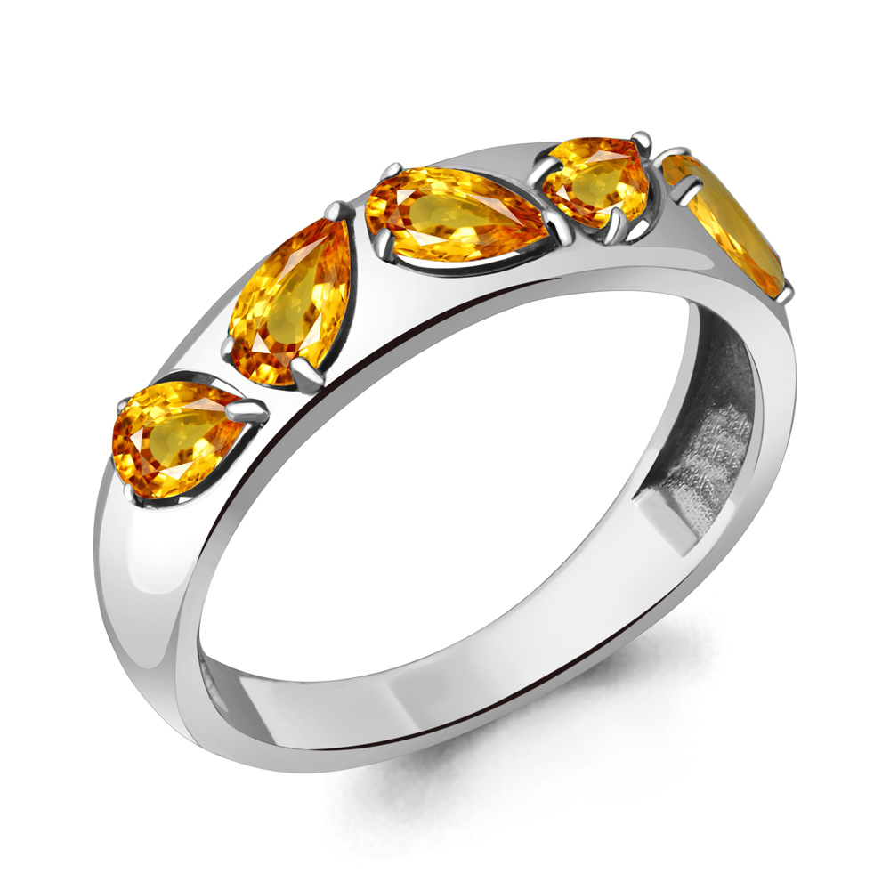 

Кольцо из серебра с цитрином Aquamarine Aquamarine 6937306_925_р р. 18, 6937306_925_р