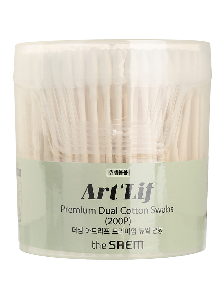 

Палочки ватные The Saem art'lif premium dual cotton swabs, 200 шт., Белый