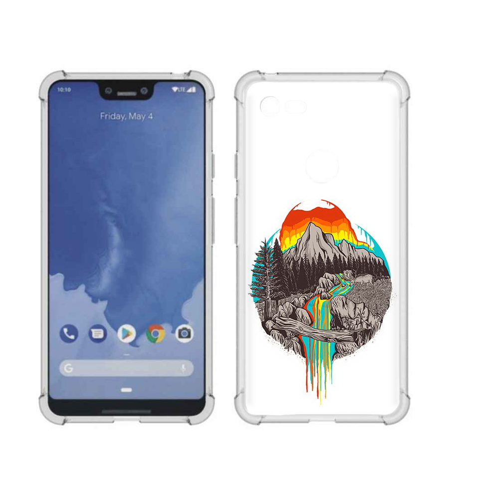 

Чехол MyPads Tocco для Google Pixel 3 XL Радужный водопад, Прозрачный, Tocco